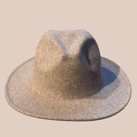 Womens Light Brown Wool Blend Fedora Panama Hat - Picture 2 of 7